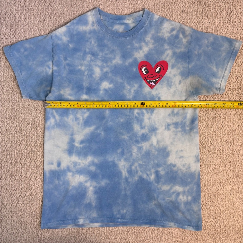 Keith Haring Blue Tie Dye Heart Graphic T-Shirt Mens Medium Ripple Junction - Picture 7 of 11